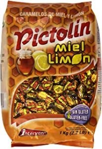 Intervan - Pictolín Miel y limón, Caramelos de miel sabor limón